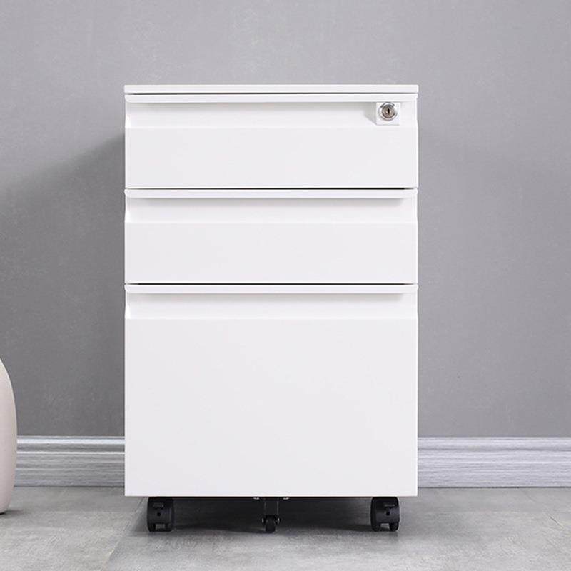 柜钢制收三抽文件柜收PLX-HD00桌下移动矮柜铁皮纳抽屉柜储物带锁