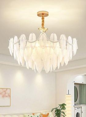 羽毛客厅轻奢欧式吊29566灯室2025新款客组厅餐厅灯合法式灯套餐