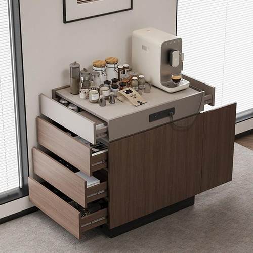 意式极柜简风实单个岛台餐边窄边木茶水SOC台家柜用收纳柜吧台桌