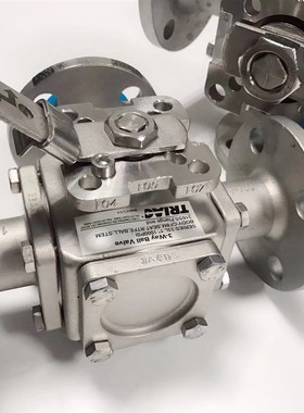 美国a-t controls  不锈钢316法兰三通球阀 L型三通150LB磅级球阀