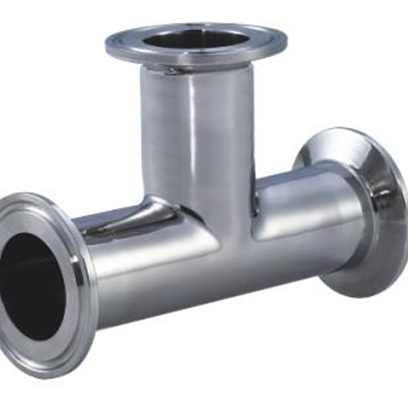 快装卡箍式三通316L不锈钢内外镜面抛光变径异径快速卡套三通连接