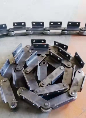 节距10a0弯板链条工业碳钢输送链条打包机76.2单双侧弯板传动链条