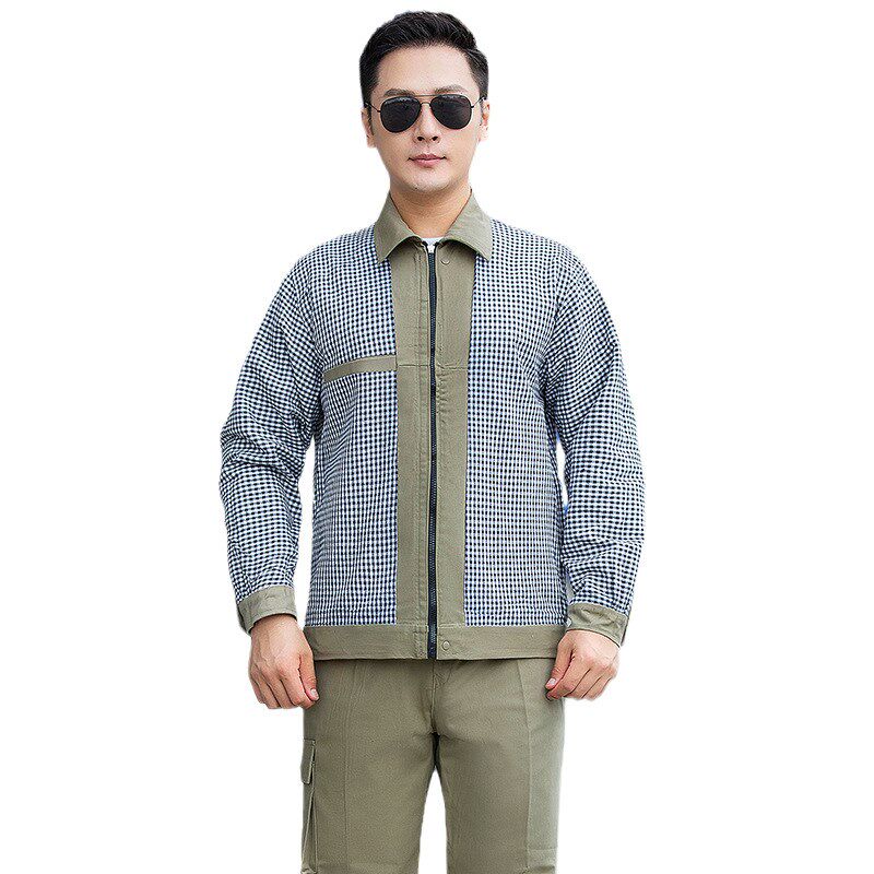 工作服套装男双层加厚电焊工装春秋冬J长袖汽修厂服工衣劳保服