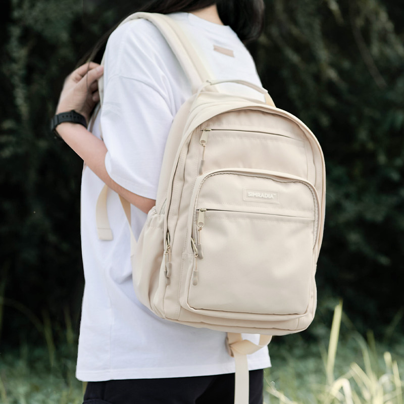 超火双肩包女森系休闲初中生书包高颜值大学生百搭高级感旅行揹包