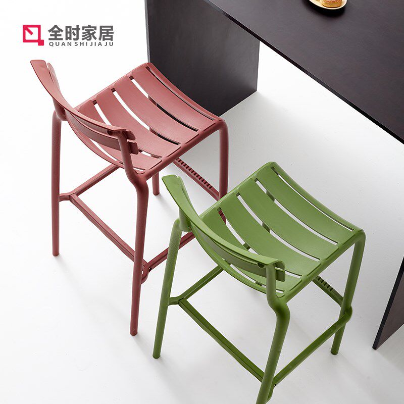户外吧椅家用中古现代简约阳台茶吧前台K庭院餐吧椅室外高脚吧凳