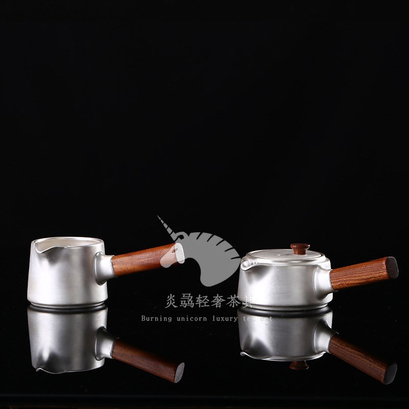 茶具侧把真银包银质鎏银公道杯过滤分茶器功夫X陶瓷茶壶茶具