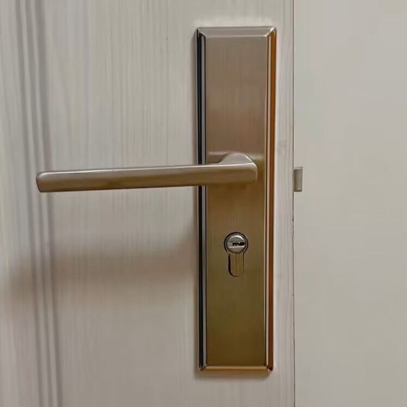 304不锈钢两件式门锁室内卧室房门锁简约办公室欧式木门85锁具把