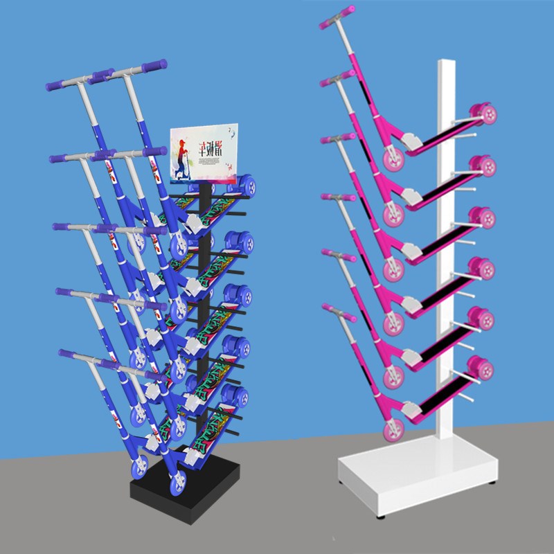 滑板车展示架 儿童滑板车收纳架子 蛙式车踏板车货架厂家量大定做