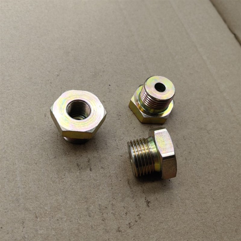 外丝G1/2组-转内丝G1/4直牙高压铁接头外表镀锌4分变2分补申0204