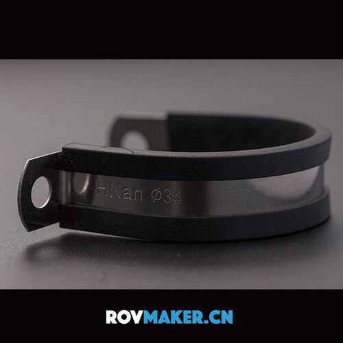 304不锈钢连胶条卡箍  可拆卸R型管夹  水下照明灯安装座扣件