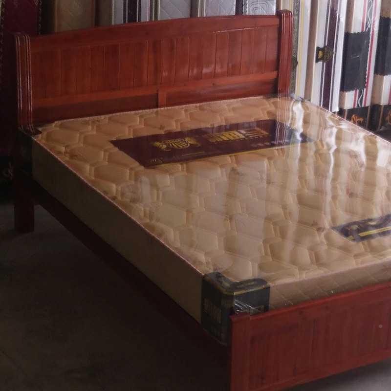 新中式框架床现代简易经VGH双济实惠租出房公寓1.5m实木单型人床