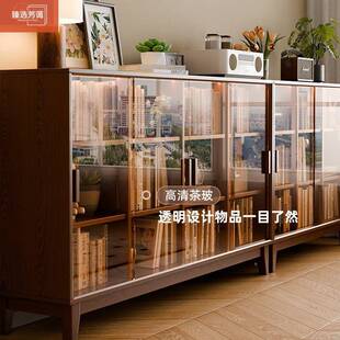 现户型多层小收纳柜明落地矮书柜实木XNM书柜透储物柜自代由组合