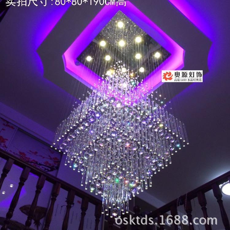 式蜡楼大吊灯水晶厅旋转楼梯大轻奢大堂别墅客厅烛P146-800复中空