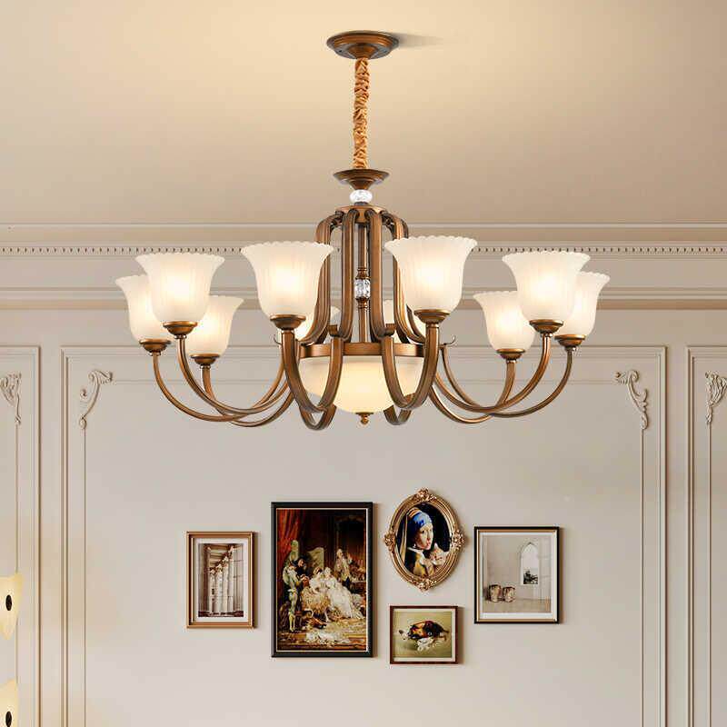 PXC美式复大古吊灯简约大气艺术型乡村田园风户墅餐厅别铁艺客厅