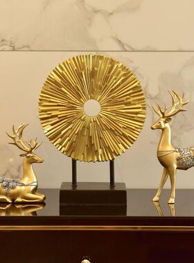 欧式轻DJO装奢鹿高档麋摆件现代简约客厅酒柜玄电关视柜家居饰工