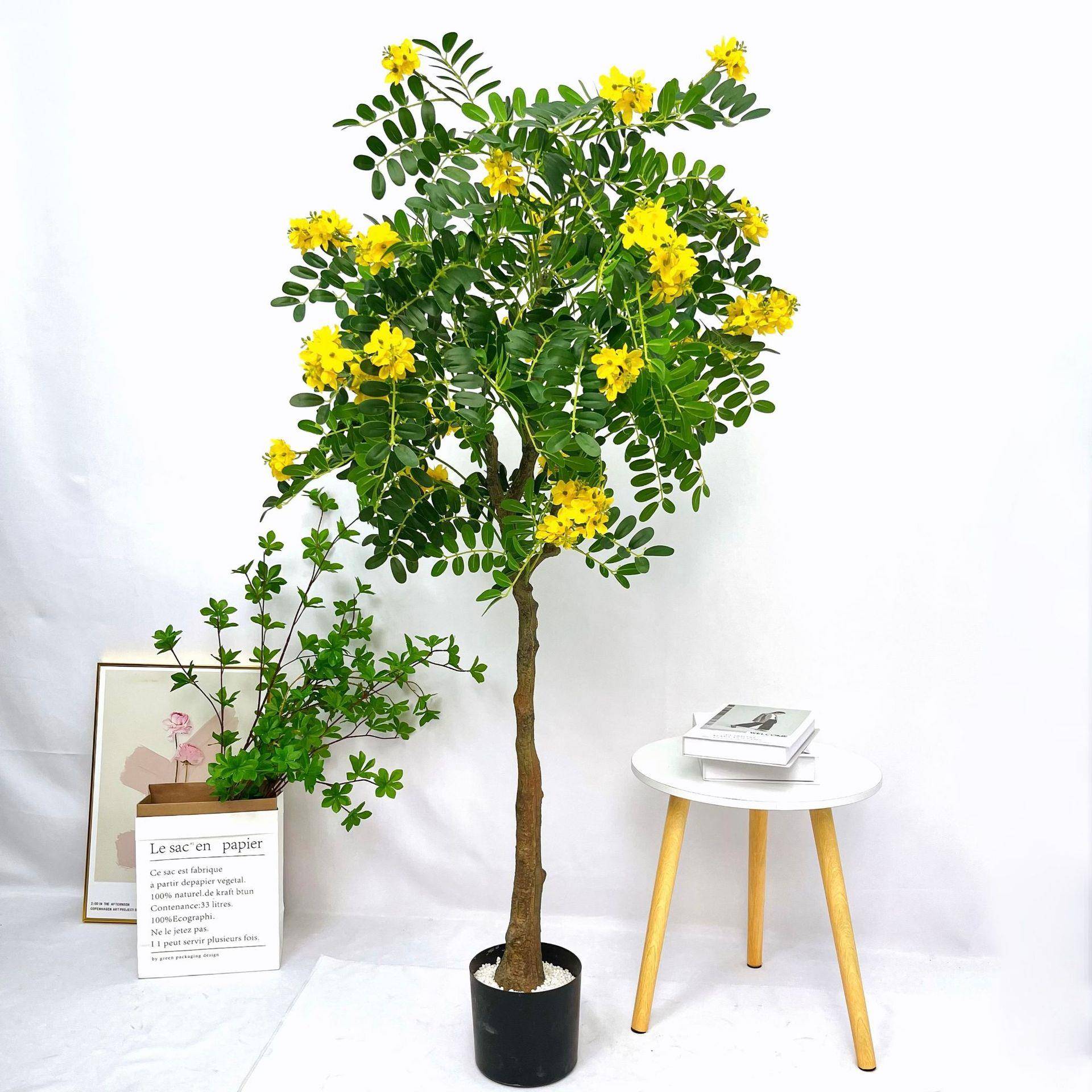 仿真愧花栽假树大型绿植客盆室内厅造景落地仿生装20230319假花植