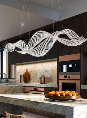 厅现代风轻奢餐厅吊灯台晶KWD灯别墅简约大气设水计师创意饭厅餐