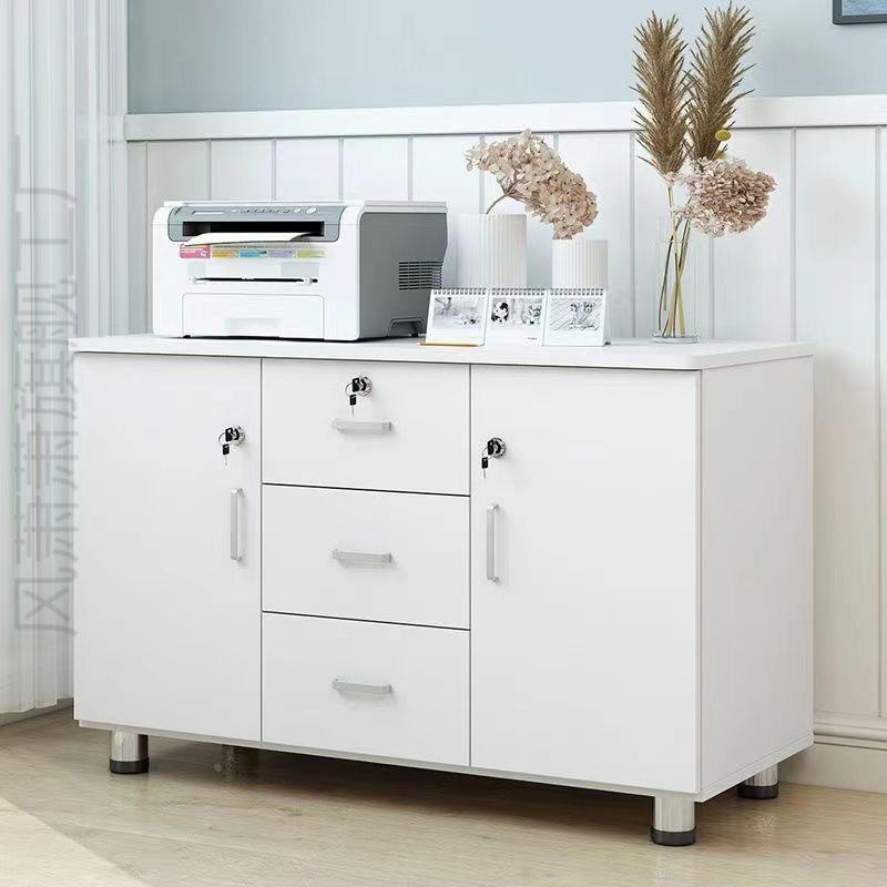 FX办室加公电高木质柜落地文件柜带锁三抽阳茗屉收纳资料柜储物动