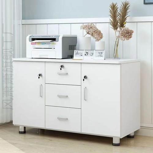 FX办室加公电高木质柜落地文件柜带锁三抽阳茗屉收纳资料柜储物动