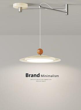 奶风可移位移动摇餐厅臂e吊灯ld新款法艺星式油餐桌灯简约飞碟吧