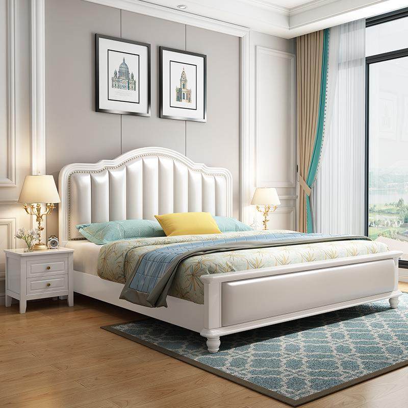 美式式全实床1.8公主床简欧轻奢木现代无品牌/1.5m双人大床主米卧