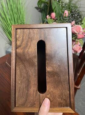 胡桃木简约款质纸巾木盒木酒店客厅家用卫生间餐办公AVZ室实抽纸