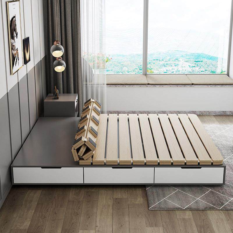 防潮排骨架架实木榻榻米叠透气折硬床板杉木床垫床架子15米.无品