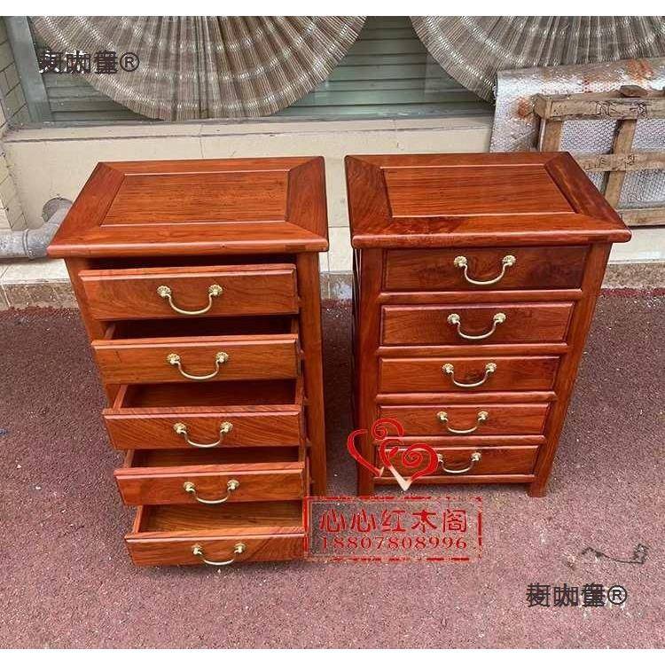 缅甸花梨大果檀中式CGS五斗柜具床斗头柜纳柜榫卯卧紫收室柜麦太