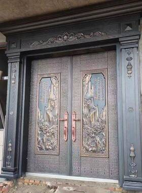 厂家进直供合金农村别墅大门乡村RIJ庭院入户门非标双开铸铝户锌