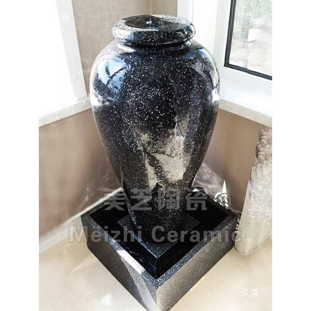 型酒涌水陶罐自环流水生QDI财摆水件喷花瓶店水景循观喷泉加湿器