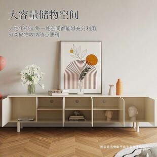 轻奢厅奶油风电视柜现代简约视柜法式 ZWD电收纳电 客卧地柜新室款