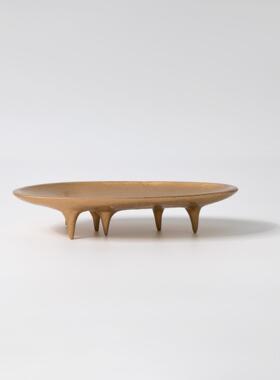 新中式树不规则装几饰盘果脂盘摆件样版处房间茶酒店售楼XQI软装