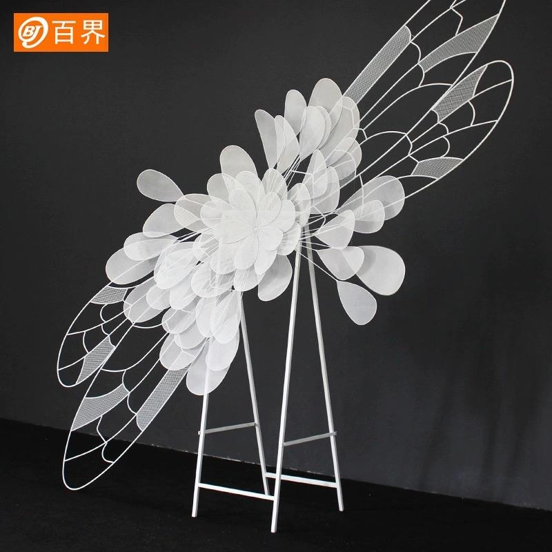 件百新款庆婚道具BJ1756铁艺蝶恋花背景婚礼屏风界舞台布置装饰摆