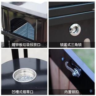 环卫景垃区分类户圾箱防腐木外广场园林景观环卫金绿士81垃圾桶钢