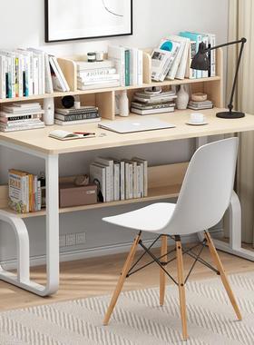 电脑桌简书桌书架习一体简字约家用女孩易卧室T-654008学桌中学生