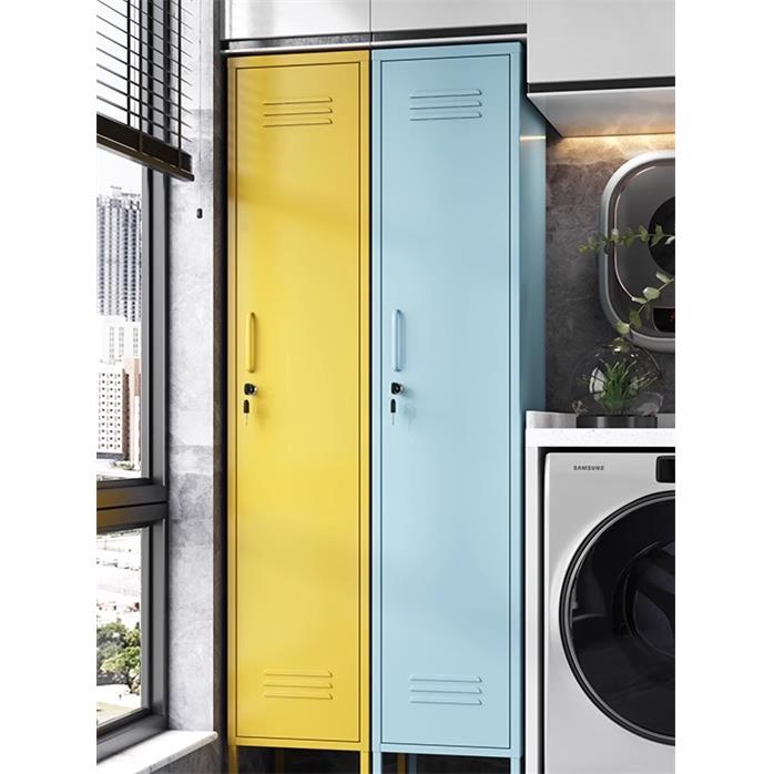 钢制单门衣柜铁皮柜收纳柜多巴胺夹缝边角柜阳台柜书柜厨房储物柜