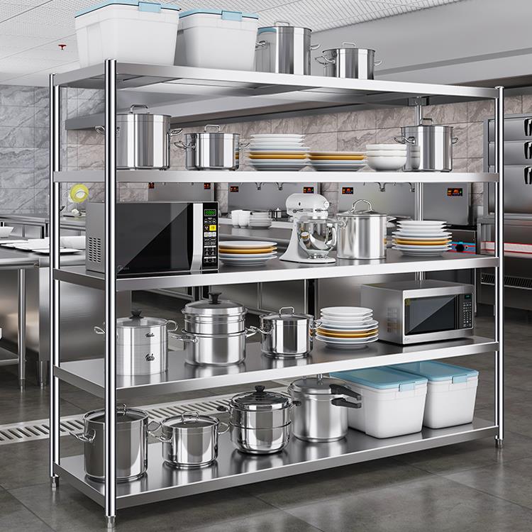 真304不锈钢置物架多层商用酒店货架饭店厨房储物架家用收纳架子