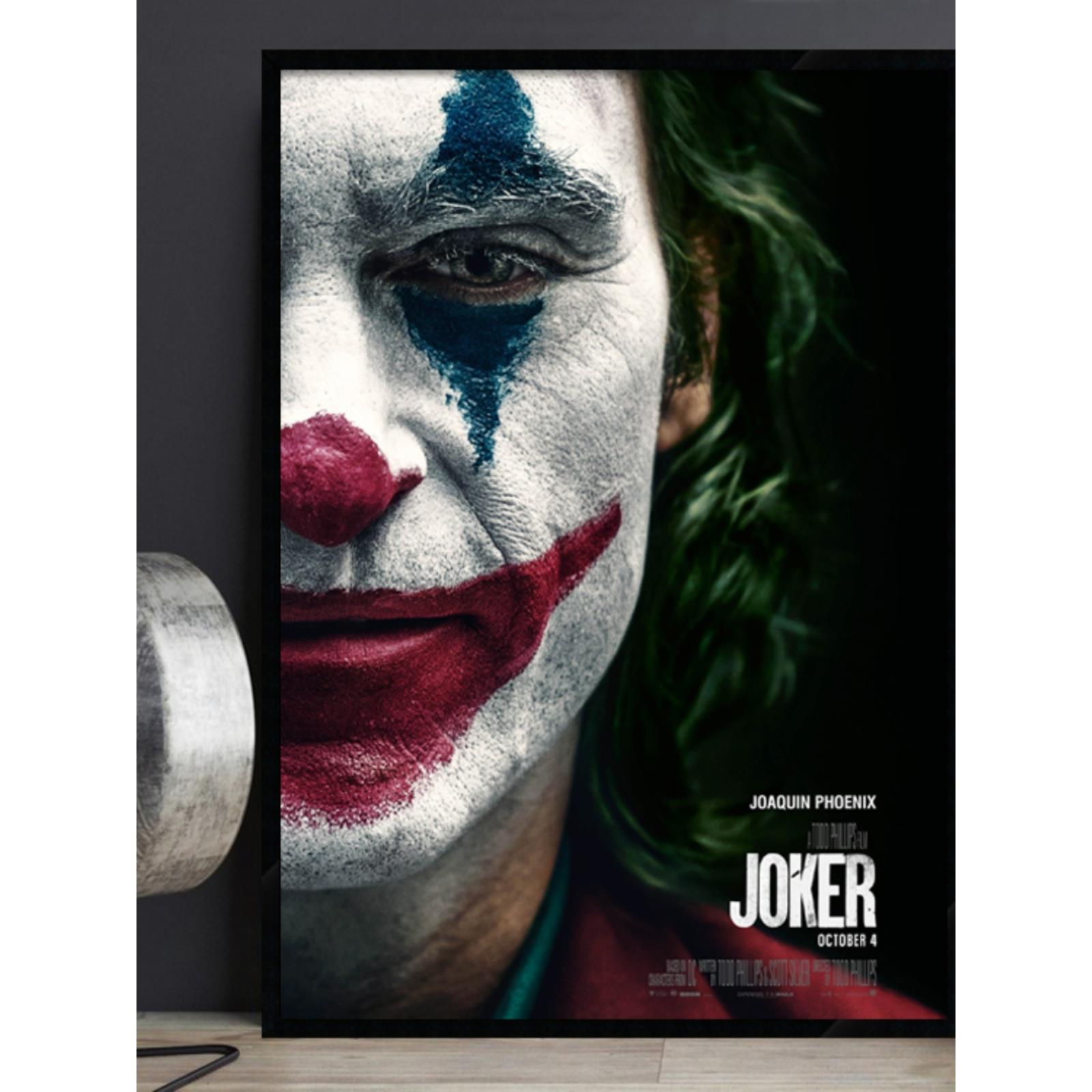 小丑电影海报装饰画Dc漫画覆古怀旧壁画酒吧工业风格装裱挂画