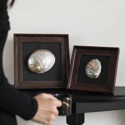 欧式中古风天然海螺装饰画客餐厅电视机柜卧室贝壳摆台画桌面摆件