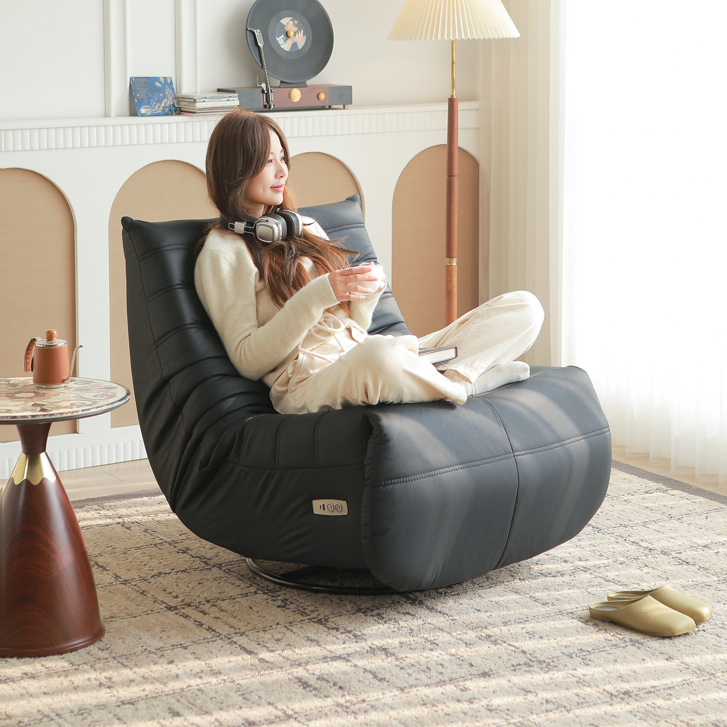 毛毛虫沙发躺椅客厅电动沙发椅单人阳台旋转可躺可睡懒人沙发摇椅,住宅家具,懒人沙发,淘宝优惠券,粉丝福利购,淘宝优惠卷