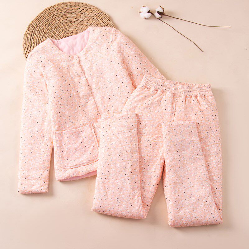 纯棉花手工内穿薄款棉衣棉裤套装女士小棉袄内胆妈妈办公居家贴身