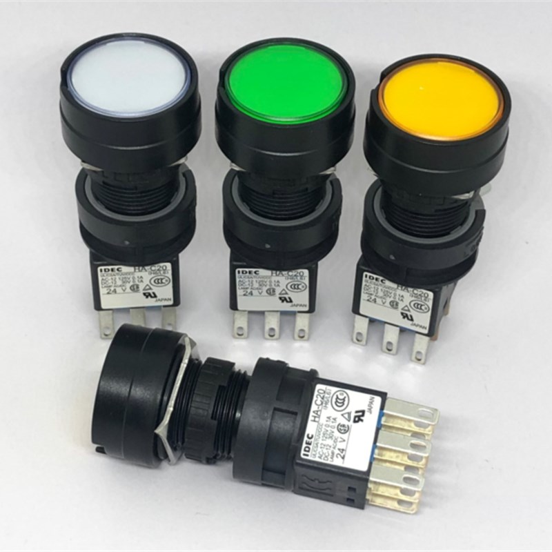 IDEC和泉HA1L-A1C24PW 14R HA-C20 C10圆形按钮开关M1C14G W Y R