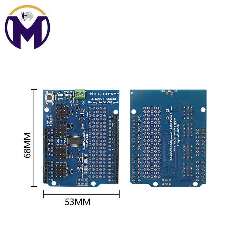 16-Channel 12-bit PWM/Servo Shield 16路舵机驱动模块