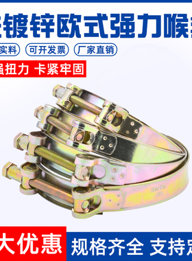 铁镀锌欧式强力喉箍加厚卡箍油管管卡重型管夹加强水管固定抱箍