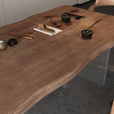 新式亚克中力实约木茶桌原木大板台悬浮茶简客厅茶OMR室茶桌椅组