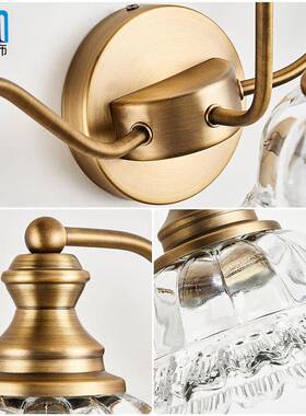 跨境亚逊新农舍浴室灯马具卧室t黑色梳妆台灯40420镜前灯Vaniy款L