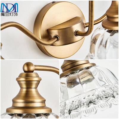 跨境亚逊新农舍浴室灯马具卧室t黑色梳妆台灯40420镜前灯Vaniy款L