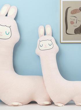 A纯仔母婴面料羊驼棉抱枕可爱羊驼公床上夹腿大抱枕陪类睡SUG玩偶