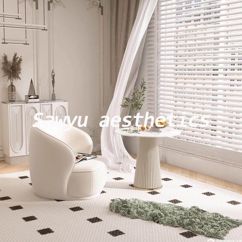 轻油网红奢奶风单人沙发小户型庭院桌椅酒店厅民宿会NKB展接待沙