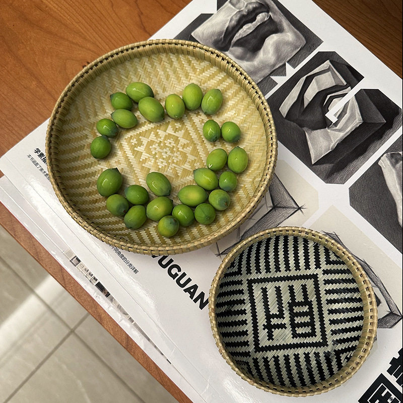 精编竹编藤编厨房收纳篮